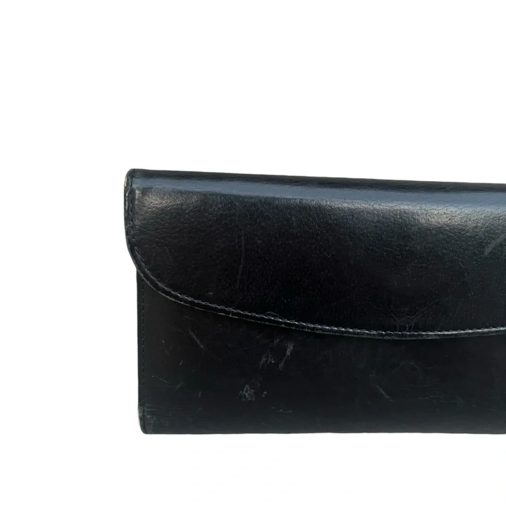 Vintage Coach Water Buffalo Combination Wallet Checkbook Black Leather 4859 Used
